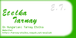 etelka tarnay business card